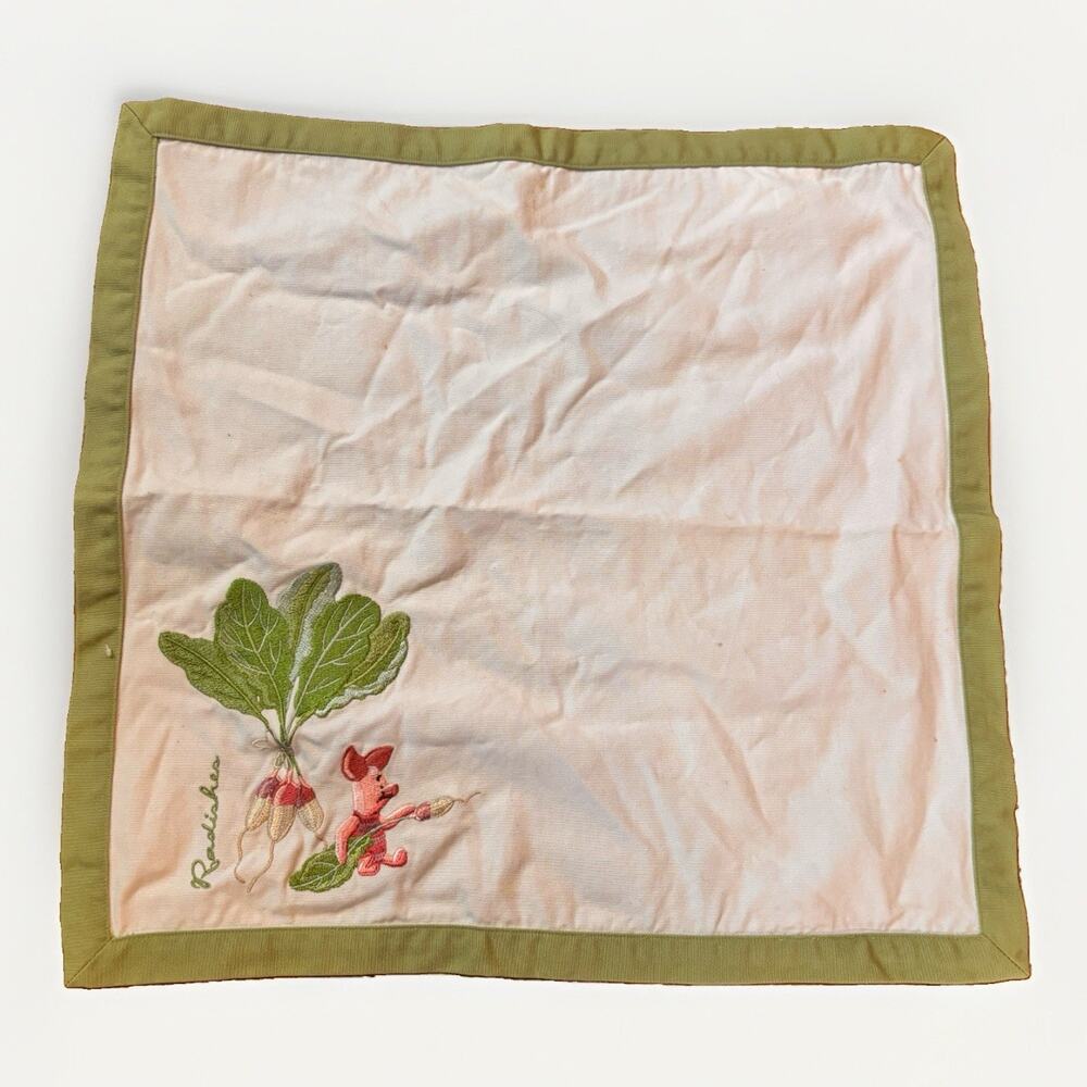 Disney Store Winnie the Pooh Piglet Radish Embroidered Baby Blanket Napkin
